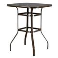 Iron High Bar Table Patio Bar Table Storage Rack Desk-Brown