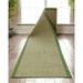 Well Woven Custom Size Indoor/Outdoor Runner - Choose Your Length - Woden Green Indoor/Outdoor Flat Pile Solid Color Border Pattern 31 Inch Wide x 18 Feet Long Runner (31 x 18 Runner) Rug