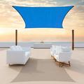 Colourtree Custom Size 15 x 15 Rectangle Blue Sun Shade Sail Canopy UV Air & Water Permeable - Commercial Standard Heavy Duty - 190 GSM - 3 Years Warranty ( We Make Custom Size )