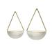 Stratton Home Decor Semicircle White and Gold Metal Wall Planters Set of 2