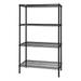 Quantum Storage WR74-2424BK Wire Shelving 4-Shelf Starter Units - Black 24 x 24 x 74 in. - Black