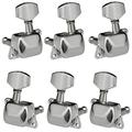 Meterk 6 Pieces Guitar String Tuning Pegs Semi-Closed Tuning Machine Machine Heads Tuners For Electric Guitar Acoustic Guitar(3 Left + 3 Right Silver)