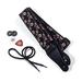 KLIQ Vintage Woven Guitar Strap for Acoustic and Electric Guitars + 2 Free Rubber Strap Locks 2 Free Guitar Picks and 1 Free Lace | 60s Jacquard Weave Hootenanny Style | Pink Wildflower