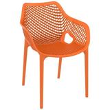 32.25 Orange Outdoor Patio Dining Arm Chair - Extra Large