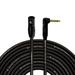 Coluber Cable - 3-Pin XLR Male to Right Angle 1/4 TS Unbalanced Mono Cable