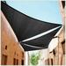 ColourTree 13 x 13 x 18.4 Black Right Triangle Sun Shade Sail Canopy Mesh Fabric UV Block & Water Air Permeable - Commercial Heavy Duty - 190 GSM - 3 Years Warranty - Custom Make