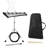 Costway 30 Notes Percussion Glockenspiel Bell Kit with Practice Pad Mallets Sticks Stand