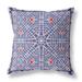 HomeRoots 415054 18 in. Geostar Indoor & Outdoor Throw Pillow Blue & Red