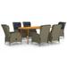 Suzicca 7 Piece Patio Dining Set Brown