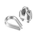 Uxcell M2 Stainless Steel Wire Rope Clip Kit Included Rope Clamp 10 Pack Thimble Rigging 10 Pack