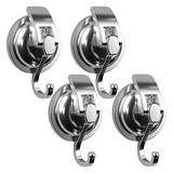 4Pack Suction Cup Hooks Suction Cup Hooks for Shower with 20 Pounds Load Easy to Install Ready to Use for Bathroom Shower Loofah Towel - Silver
