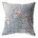 HomeRoots 412511 16 in. Gray & Orange Boho Bird Indoor & Outdoor Throw Pillow Muted Blue