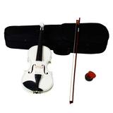 Veryke New 4/4 Acoustic Violin for Kids Boys Girls Solid Wood Violin Acoustic Starter Kit with Violin Fiddle Case Bow Rosin Violin Outfit Set for Beginners Students Child - White