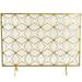 DecMode 38 x 28 Gold Metal Star Patterned Single Panel Geometric Fireplace Screen with Mesh Netting 1-Piece