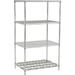 Global Industrial 86 x 60 x 18 in. Nexelon Blue Epoxy Starter Unit Wire Shelving with 1 Dunnage Shelf