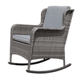 Soleil Jardin Wicker High Back & Slat Back Rocking Chair Gray