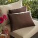 Set of 2 Brown Sunbrella Canvas Bay Indoor and Outdoor Throw Pillows 20