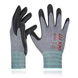 DEX FIT Nitrile Work Gloves FN330 3D Comfort Stretch Fit Power Grip Smart Touch Durable Foam Coated Thin & Lightweight Machine Washable Green Medium 3 Pairs
