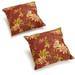 Blazing Needles 17-inch Outdoor Knife Edge Throw Pillows (Set of 2) - Passion Ruby