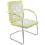 35 Square Outdoor Retro Tulip Armchair Yellow and White