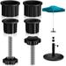 Umbrella Base Plastic Heavy Duty Umbrella Stand Round Weather Resistant Umbrella Standing Deck Replacement Parts with M8 Screws for Outdoor Garden Yard Deck Porch