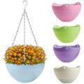 Manunclaims Self-Watering Hanging Planter for Indoor Outdoor Garden Plants Multicolored Plastic Flower Pot Container with Hanging Chain - Garden Home Balcony Decoration