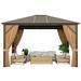 Costway 12 x 10 Patio Hardtop Gazebo W/ Galvanized Steel Top Aluminum Frame Outdoor