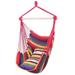 Hanging Hammock Chair with 2 Cushions Hanging Rope Fabric Seat Hammock Swing Seat for Patio Porch Bedroom Backyard Indoor or Outdoor(