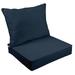 Vargottam Outdoor Deep Seat Patio Cushions Set 2pcs Seat Set All Weather Replacement Cushion Patio Seat And Back Cushion Set 25 x25 x5 Inches-Dark Navy Blue