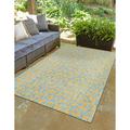 Unique Loom Leopard Indoor/Outdoor Safari Rug Blue Yellow/Blue 7 10 x 11 Rectangle Animal Print Contemporary Perfect For Patio Deck Garage Entryway