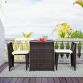 Outdoor Wicker Patio Set 3 Pcs Chairs and Table