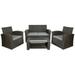 4-Piece Georgetown Resin Wicker Outdoor Patio Conversation Set with Cushions