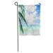SIDONKU Teal Painting Tropical Watercolor Caribbean Exotic Coast Seascape Scenic Ocean Beach Hand Blue Sea Garden Flag Decorative Flag House Banner 12x18 inch