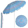 Costway 8 FT Beach Umbrella Outdoor Tilt Sunshade Sand Anchor W/Carry Bag Blue