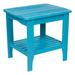 Shine Company Solid Wood Rectangular Side Table Aqua