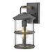 1 Light Small Outdoor Wall Lantern in Coastal Style 7.25 inches Wide By 14.5 inches High-Aged Zinc Finish-Led Lamping Type Bailey Street Home