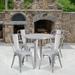 Flash Furniture 30-inch Round 5-piece Metal Indoor/ Outdoor Dining Set Silver