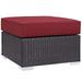 Modern Contemporary Urban Design Outdoor Patio Balcony Square Ottoman Red Rattan