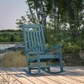 Merrick Lane Teal Poly Resin Indoor/Outdoor Rocking Chair