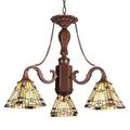 Chloe Lighting Tiffany Style Mission Design 3-light Dark Bronze Mini Chandelier