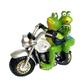 Toma Resin Frog Ornament Frogs Sitting on Motorbike Decoration Funny Frog Indoor Outdoor Statue Frog Garden Statue Frog Figurine for Living Room Courtyard Garden Balcony