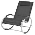 Carevas Outdoor Rocking Chair Black Textilene