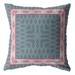 HomeRoots 412826 18 in. Nest Ornate Frame Indoor & Outdoor Zippered Throw Pillow Pink & Blue