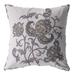 HomeRoots 413052 26 in. Wildflower Indoor & Outdoor Zippered Throw Pillow Gray & White