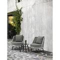Whiteline Koala Grey 3-Piece Outdoor 2 Swivel Chairs And Side Table COL1729-GRY