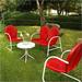 Pemberly Row 4 Metal Outdoor Seating Setin Red