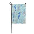 LADDKE Blue Color with Seahorses and Underwater Plants Red Ocean Abstract Algae Garden Flag Decorative Flag House Banner 28x40 inch