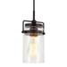 Kira Home Wyer 8 / Farmhouse Pendant Light + Glass Cylinder Shade Dimmable Adjustable Wire Oil Rubbed Bronze