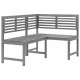 Suzicca Patio Corner Bench Gray 55.1 Solid Acacia Wood