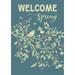 Toland Home Garden Welcome Spring Birds Flower Spring Flag Double Sided 28x40 Inch